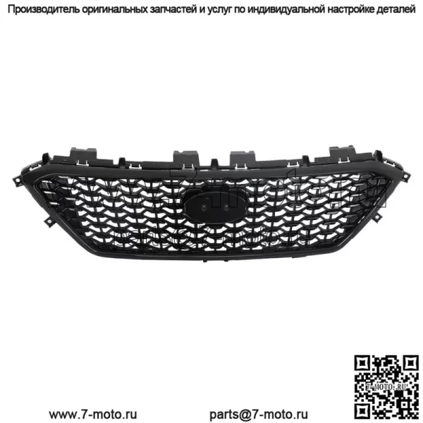 Для Hyundai Sonata 2015-2017 гг. Передняя верхняя решетка радиатора, черная, без отверстия для радара, пластик