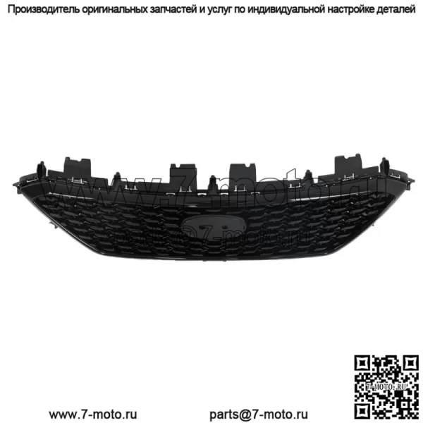 Для Hyundai Sonata 2015-2017 гг. Передняя верхняя решетка радиатора, черная, без отверстия для радара, пластик - Image 2