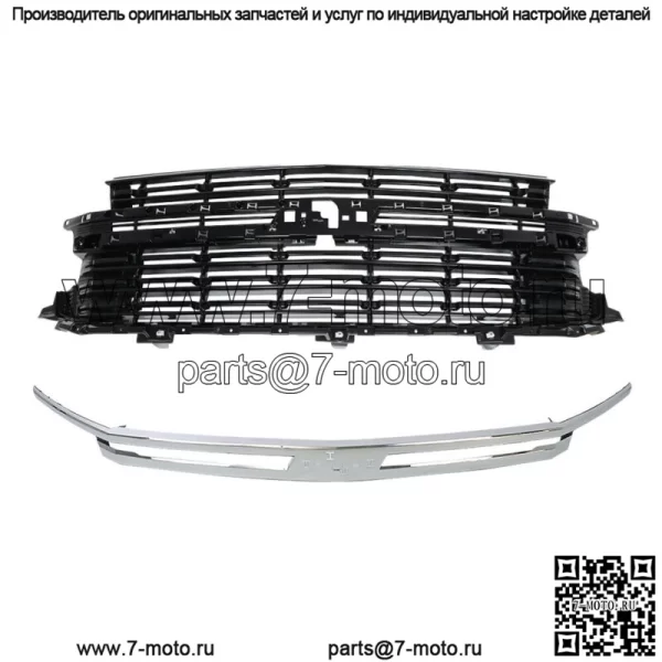 Для Chevrolet Suburban Tahoe LS LT 2021 2022 Передняя решетка Яркий хром и черный - Image 2