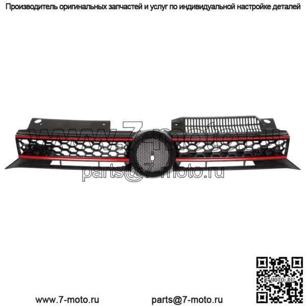 Для Volkswagen Golf MK6 2010-2012 2013 Верхняя решетка капота Honeycomb Черный Пластик - Image 2