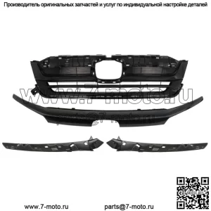 Подходит для Honda Pilot 2019-2021 Передняя верхняя решетка с отделкой в сборе глянцево-черная