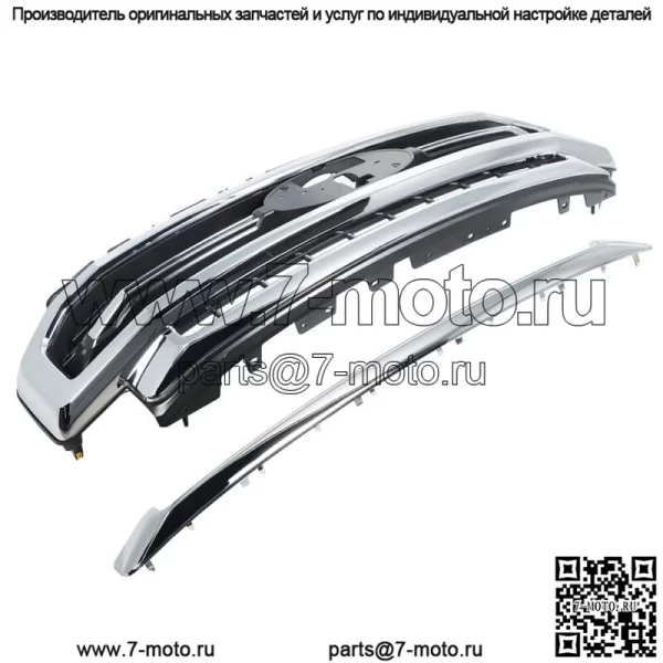 Для Ford F-250 F-350 2020-2022 Lariat Chrome Grill Satin Aluminum&Black - Image 2