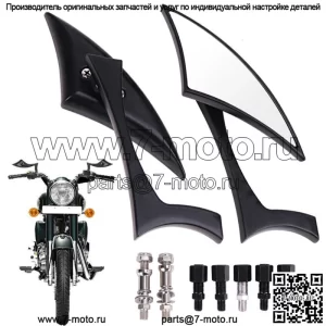 Мотоциклетные черные лезвия зеркала заднего вида для Harley Cruiser Bobber Chopper DYNA