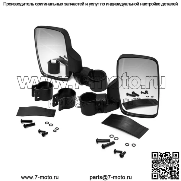 Боковые зеркала UTV, зеркала UTV для дуги безопасности 1,75"/2", прочное алюминиевое зеркало заднего вида, регулируемый кронштейн для внедорожников, Polaris Rover/RZR, Yamaha Rhino, Gatorade, Honda Pioneer, Kawasaki (1,75"/2") - Image 3