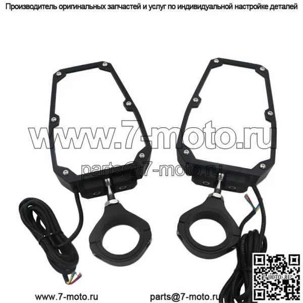 Для UTV Polaris RZR 1.75"-2" каркас заднего вида боковые зеркала со светодиодными фонарями - Image 3