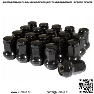 Гайка колесная коническая черная M10x1,25 Hex 14 мм L-28 мм для алюминиевых дисков 13271-BK