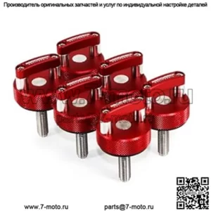 Болты с D-образным кольцом JK JL Hardtop Quick Release, 6 шт., красные