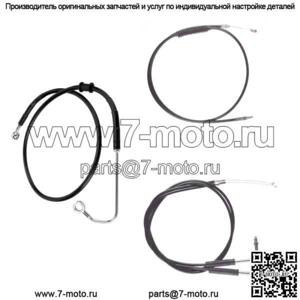 Черный +12" трос и тормозная магистраль BSC Kit 2011-2015 Harley-Davidson Softail с ABS (для: Harley-Davidson)