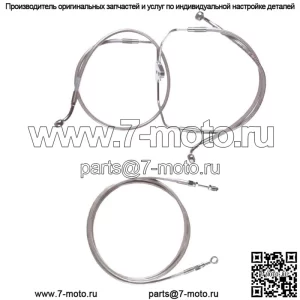 Комплект тормозной магистрали и сцепления из нержавеющей стали +10" для Harley Road King 2017 и новее, без ABS (для: Harley-Davidson)