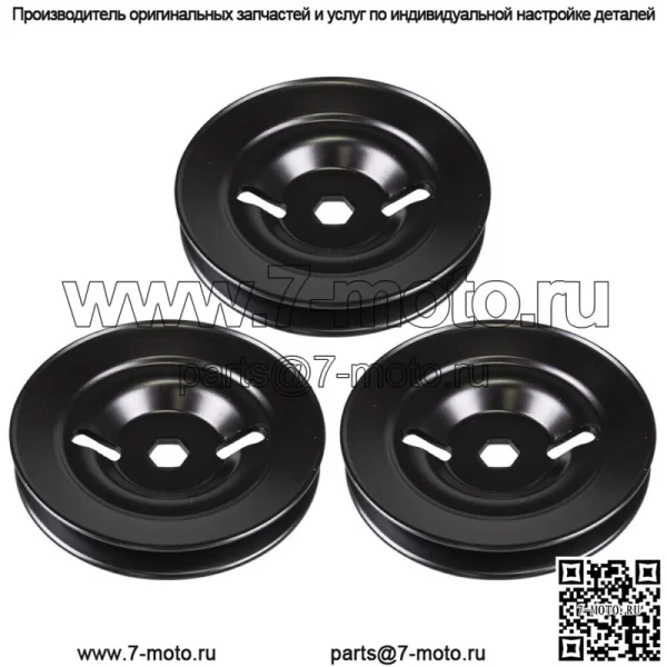 Комплект шкивов шпинделя деки для John Deere L120 L130 LA130 LA140 145 155C 3 шт. в упаковке - Image 2