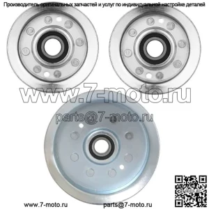 Комплект 3-х палубных плоских натяжных шкивов для John Deere L120 L130 X165 X166 X167 D160