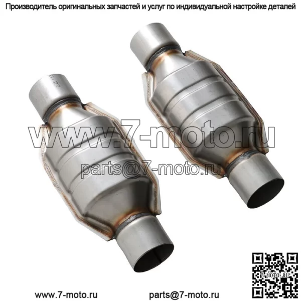 Для Chevy Silverado 1500 GMC Ford 2PCS 2.5" Универсальный каталитический нейтрализатор серебристый