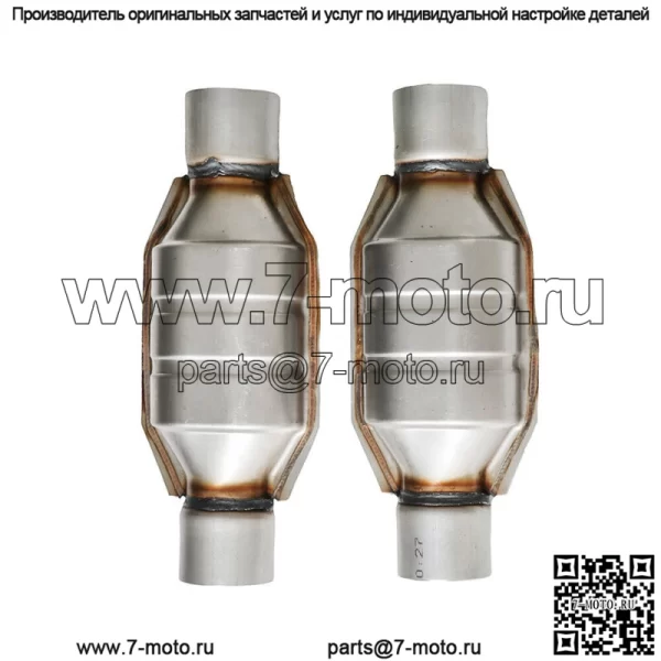 Для Chevy Silverado 1500 GMC Ford 2PCS 2.5" Универсальный каталитический нейтрализатор серебристый - Image 2
