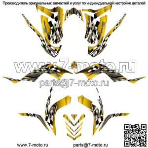 Yamaha 700 graphics 2006-12 комплект наклеек с полным покрытием #2500 желтый