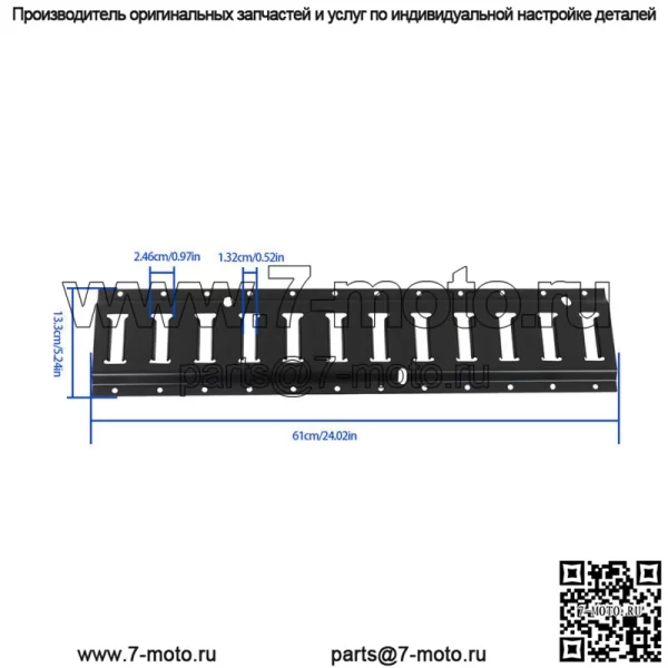 Комплект черных рельс для крепления гусениц 2' (2 шт.) для гаражей, фургонов, прицепов - Image 3